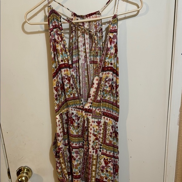 H&M Coachella Collection Multicolored Floral Boho Patchwork Romper Size 12!! - Picture 9 of 10